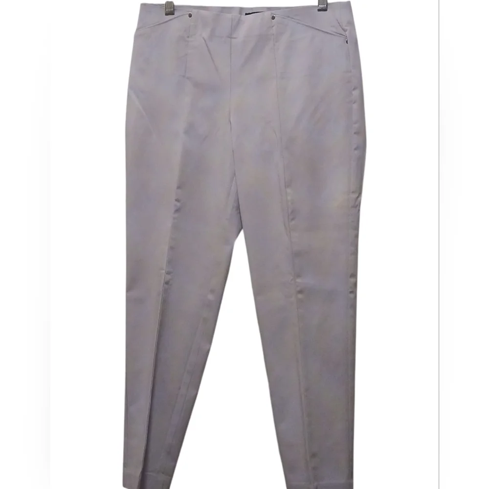 Alfani - Gray Petite Ankle Pants, Faux Pockets, Size 6 P, Silver Studs In Front - Picture 3 of 6